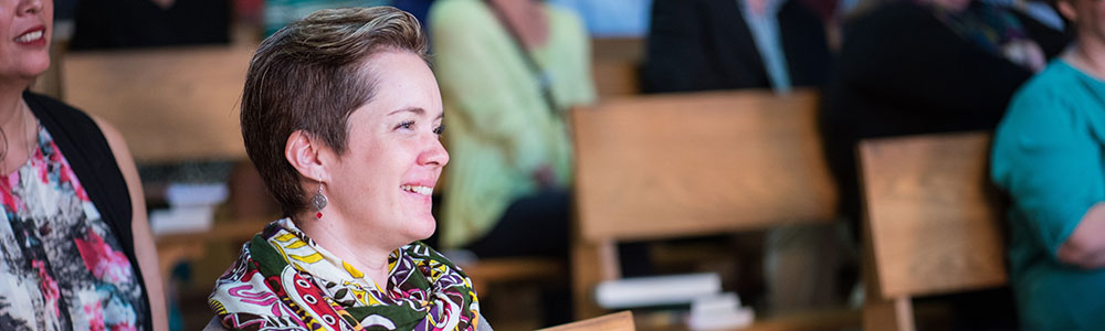 Woman looking at stage